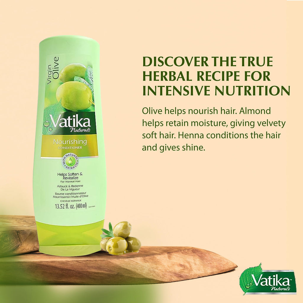 Vatika Naturals Moisturizing Conditioner – Olive | Hydrating Care for Dry, Damaged & Frizzy Hair – 400ml