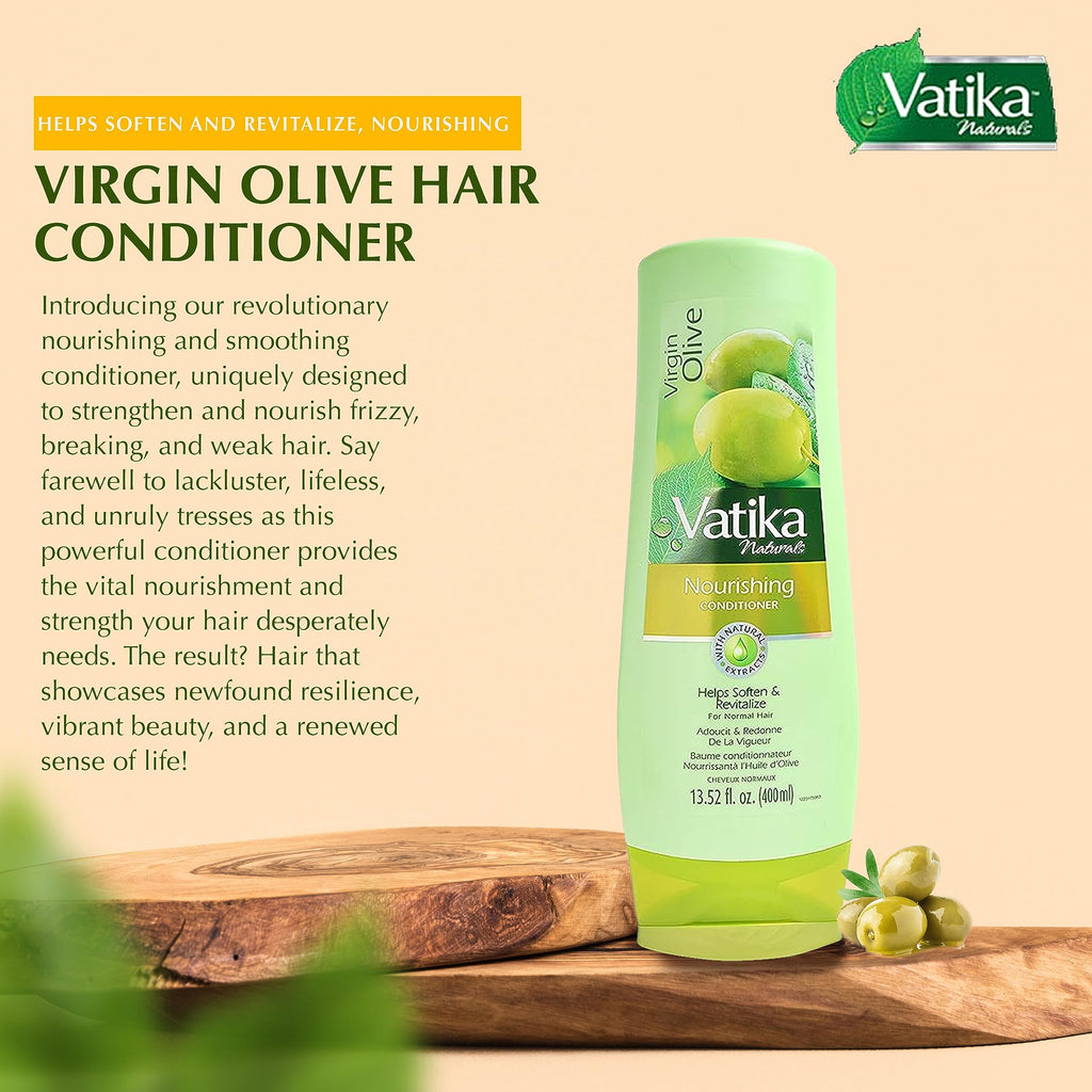 Vatika Naturals Moisturizing Conditioner – Olive | Hydrating Care for Dry, Damaged & Frizzy Hair – 400ml