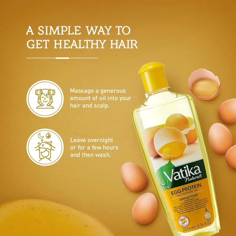 Vatika Naturals Multivitamin Hair Oil with Egg Protein – Nourish, Strengthen & Shine (300 ML)