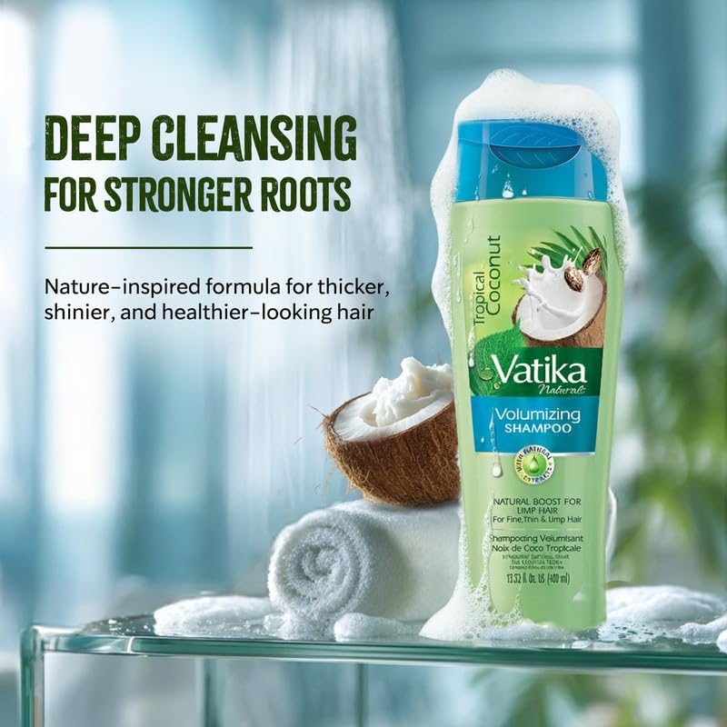Vatika Naturals Coconut Shampoo & Conditioner – Nourish, Strengthen Roots, Control Frizz