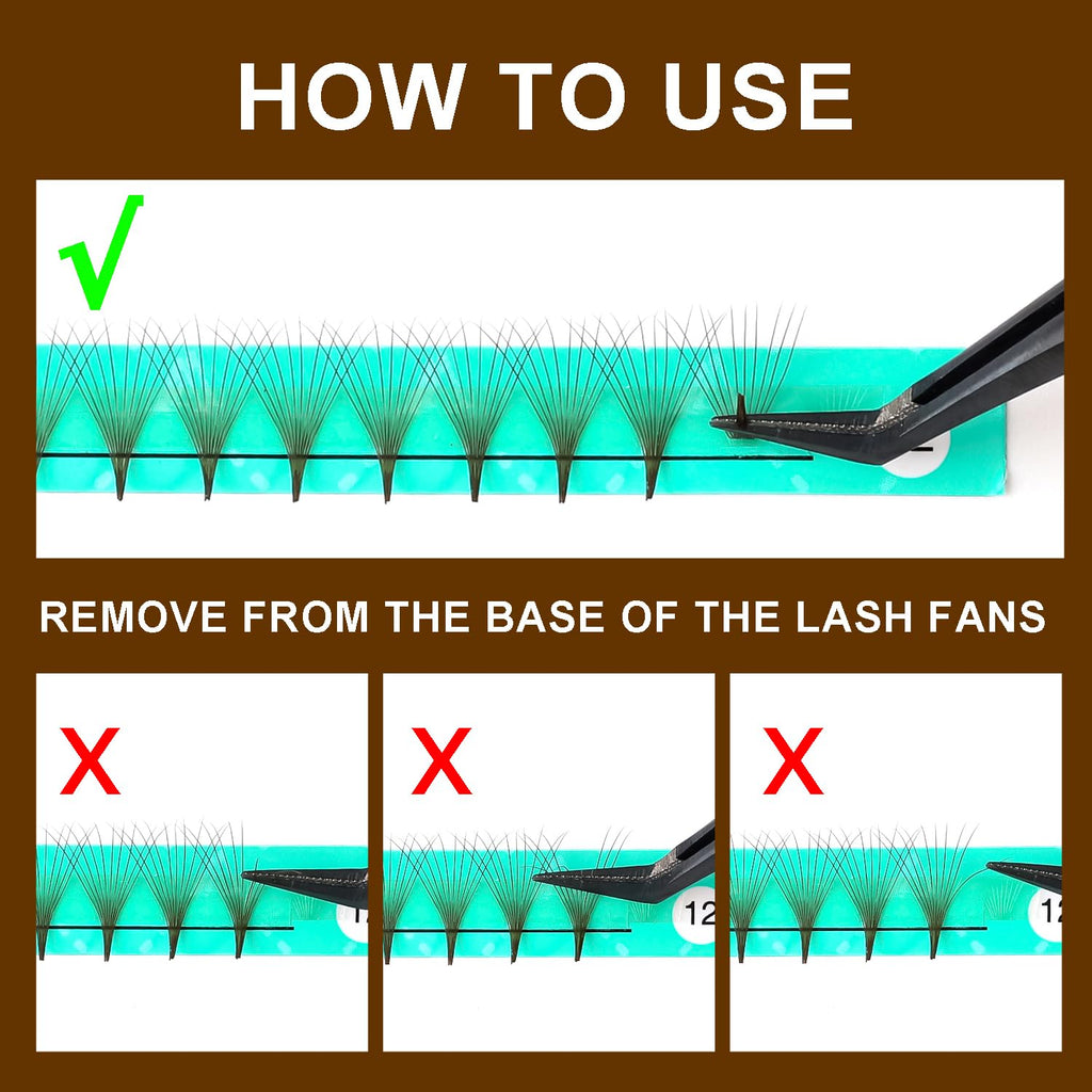 VAVALASH 320 Brown Premade Lash Fans — 10D, 0.07, C/D Curl, 8-15mm