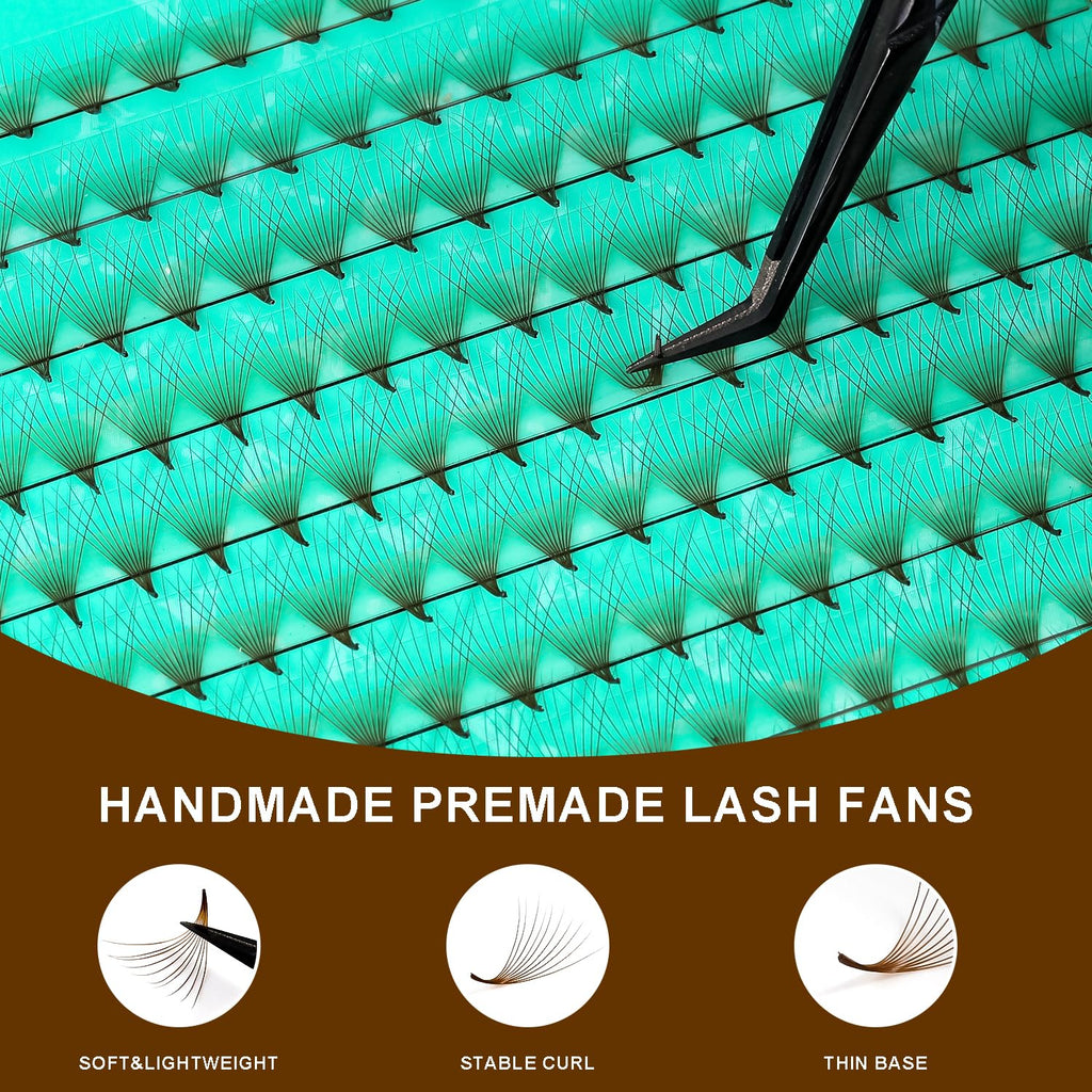 VAVALASH 320 Brown Premade Lash Fans — 10D, 0.07, C/D Curl, 8-15mm