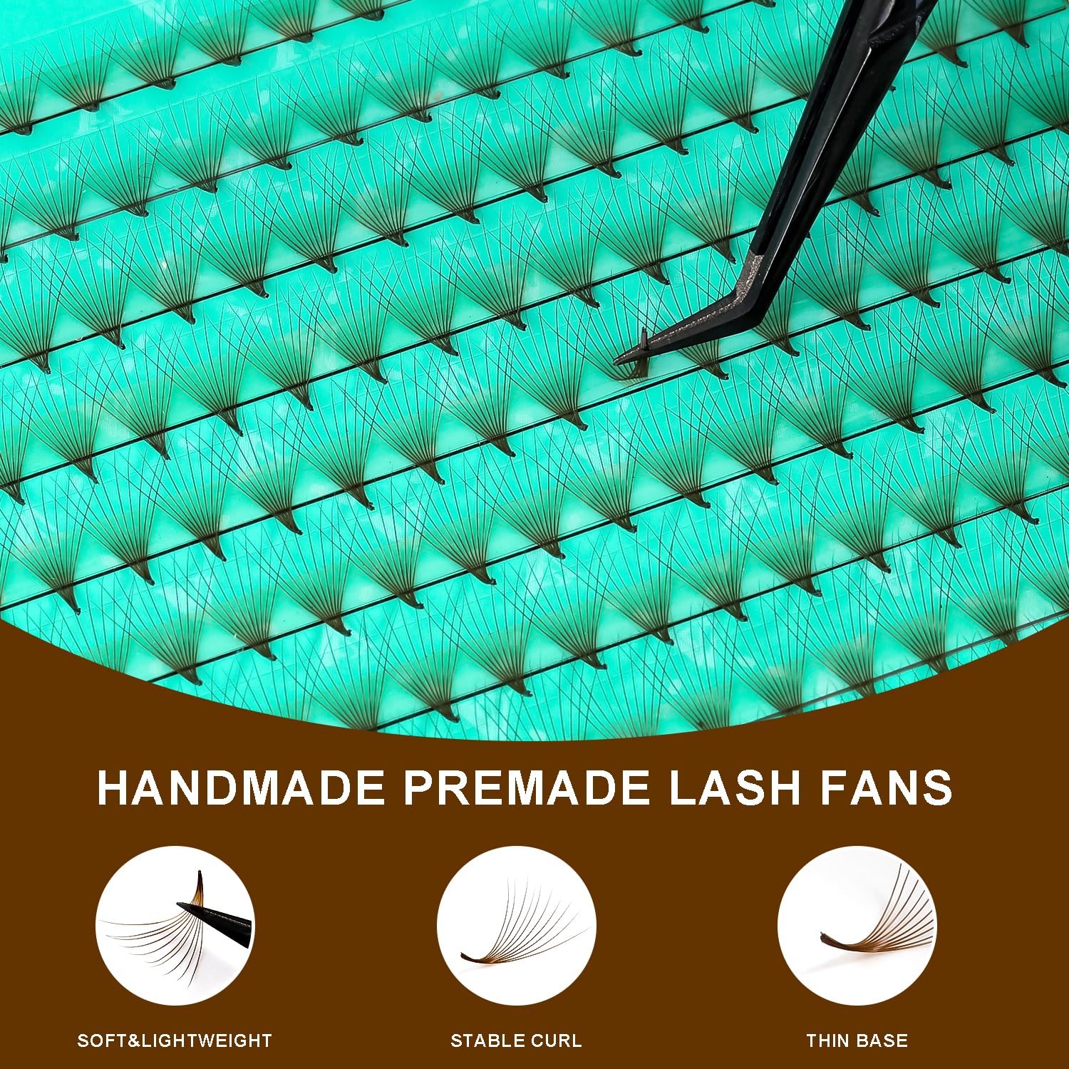 VAVALASH 320 Brown Premade Lash Fans — 10D, 0.07, C/D Curl, 8-15mm
