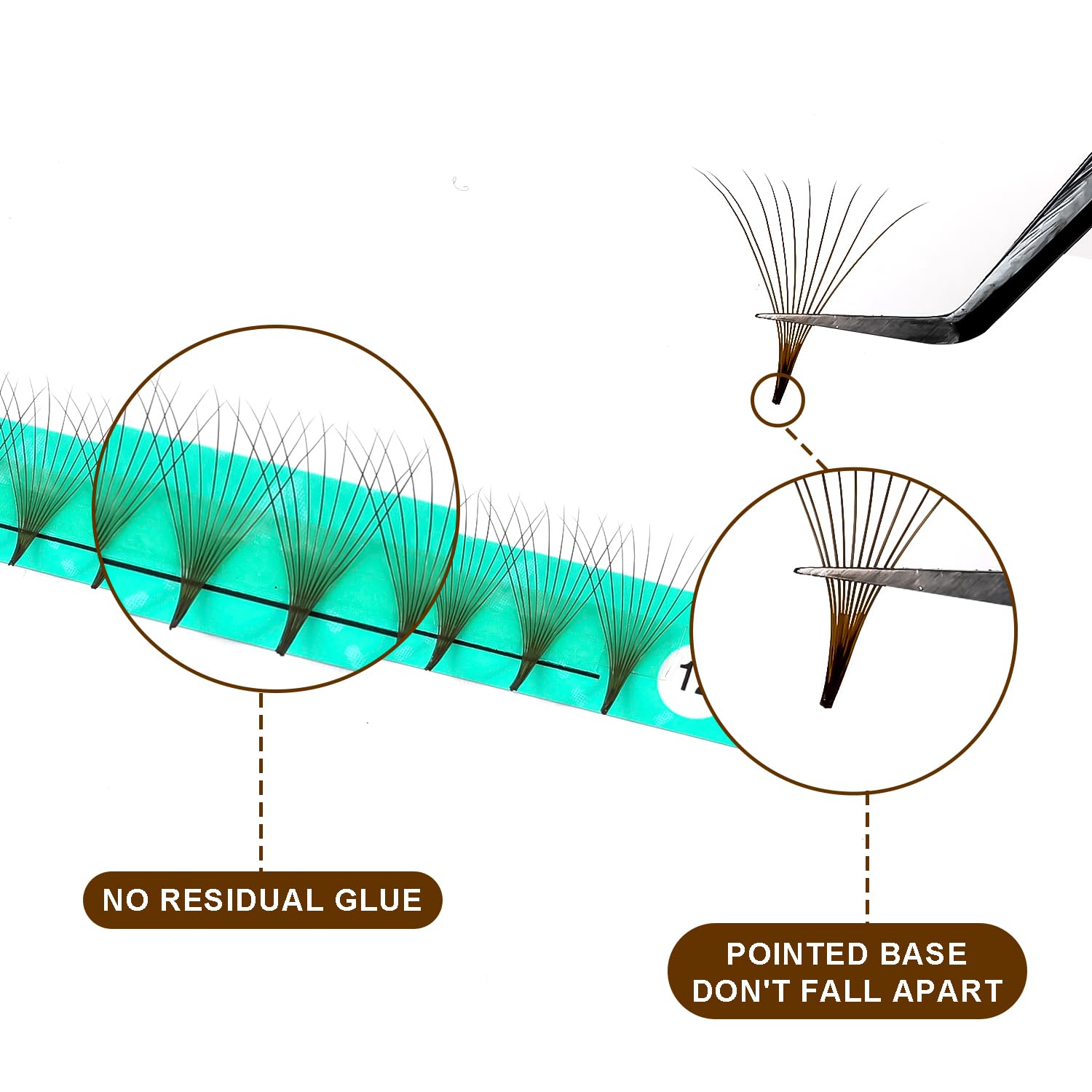VAVALASH 320 Brown Premade Lash Fans — 10D, 0.07, C/D Curl, 8-15mm