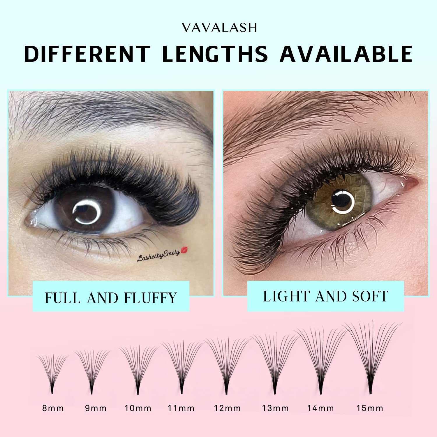 VAVALASH 600 Premade Lash Fans 8-15mm | 0.03-0.07mm | C/D Curl | 5D-16D