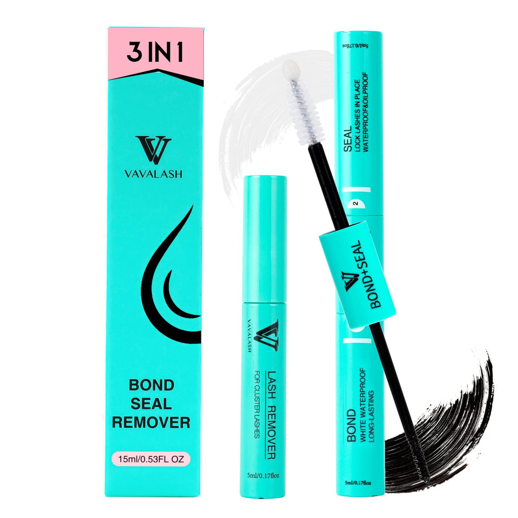 VAVALASH 3 in 1 Lash Bond and Seal – DIY Cluster Glue & Remover (Black)