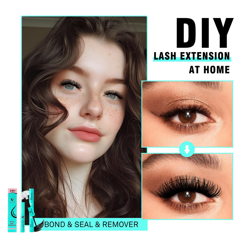 VAVALASH 3 in 1 Lash Bond and Seal – DIY Cluster Glue & Remover (Black)