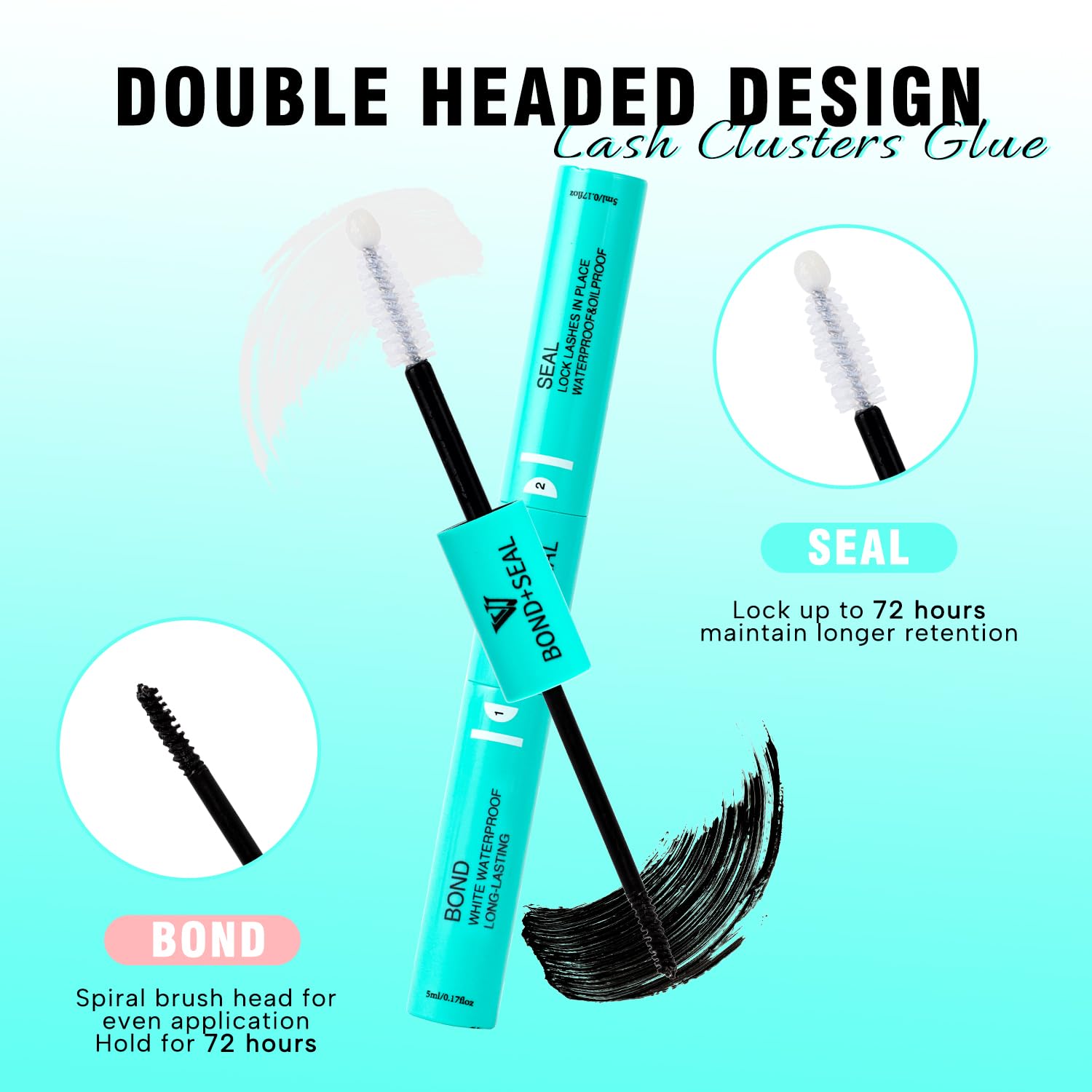 VAVALASH 3 in 1 Lash Bond and Seal – DIY Cluster Glue & Remover (Black)