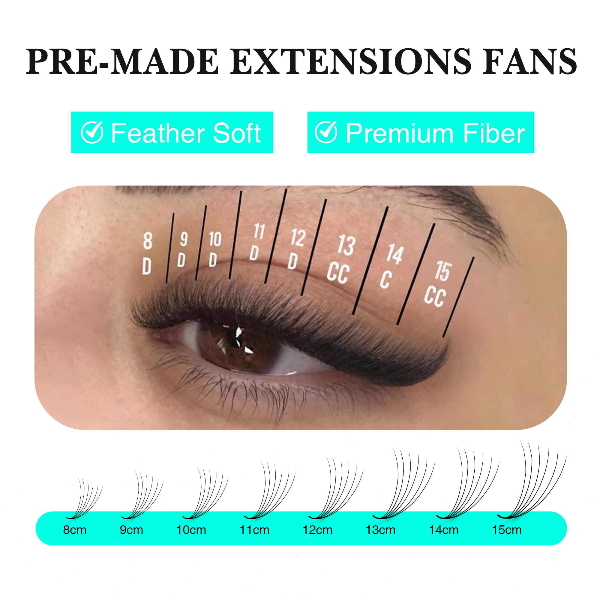 VAVALASH Premade Fans Eyelash Extensions 6D-16D, 0.05/0.07, 8-15mm