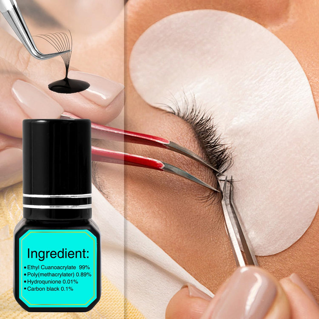VAVALASH Lash Extension Glue – 0.5–1s Dry, Up to 9 Weeks Hold, Black (5ml)