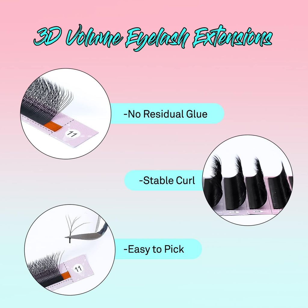VAVALASH W-shaped 5D Premade Fans 0.07L Curl Matte Black Lash Extensions – Easy Fanning (8–15mm)