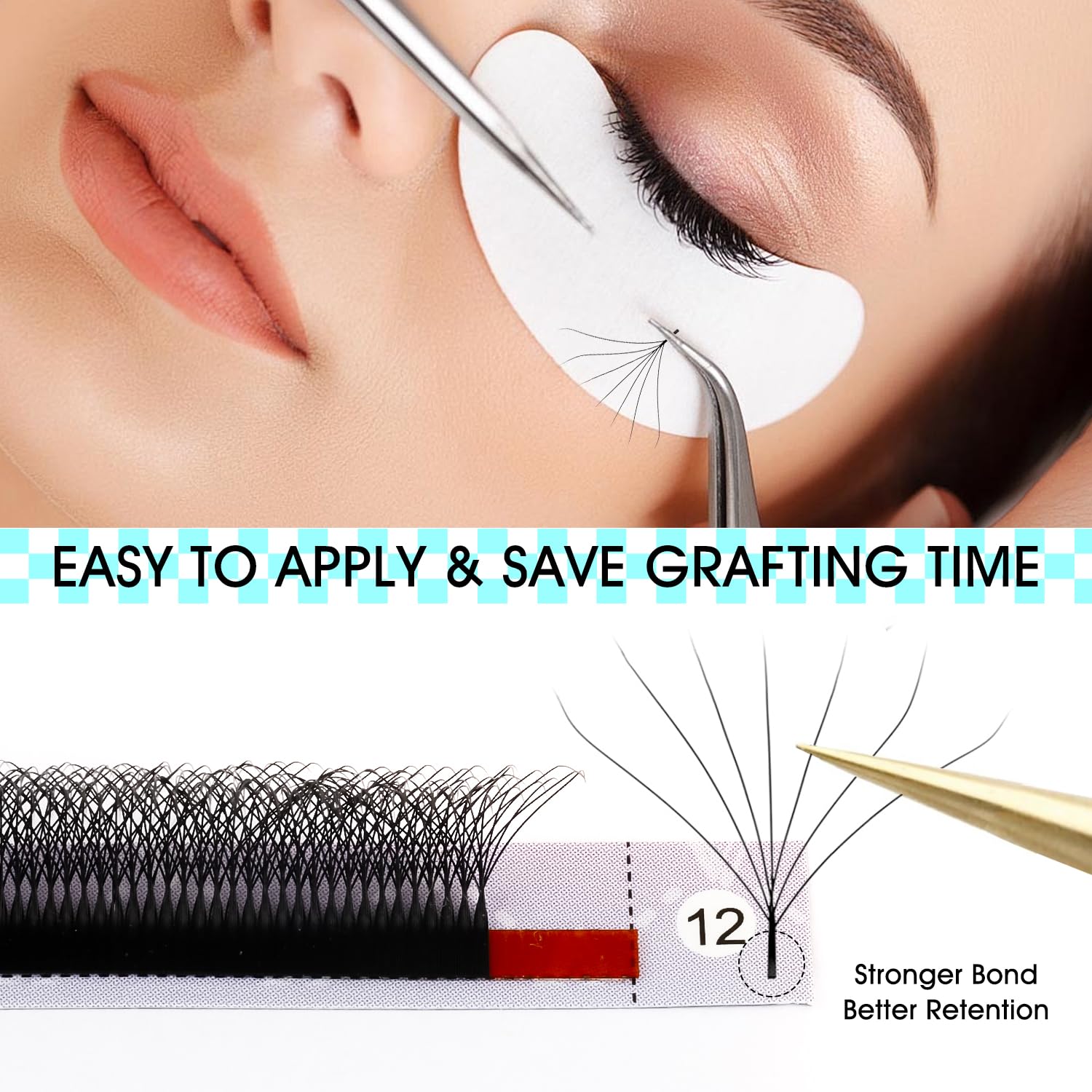 VAVALASH 7D W Shape Eyelash Extensions – Premade Fans 0.07 C Curl 8-15mm