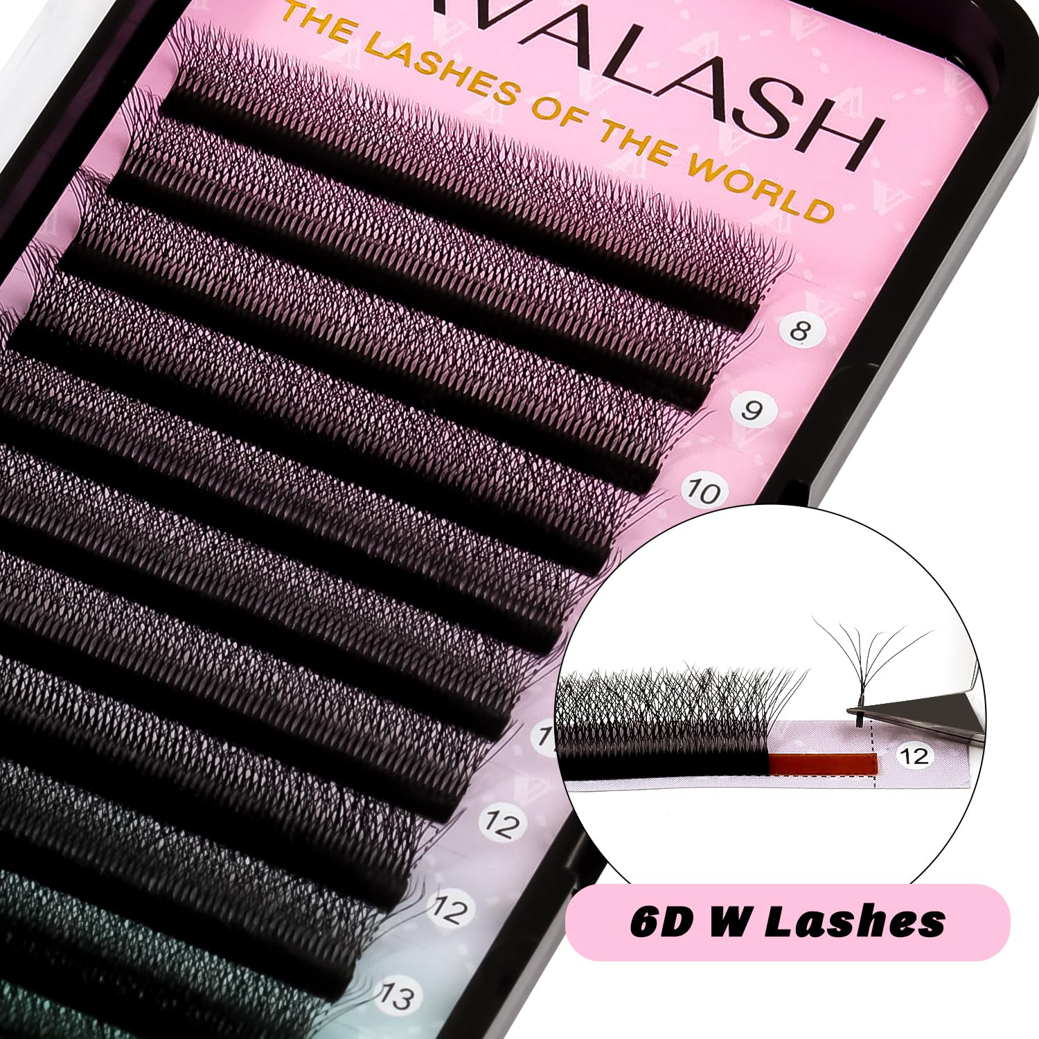 VAVALASH 6D W Shape Eyelash Extensions – Premade Fans 0.07 C Curl 11mm