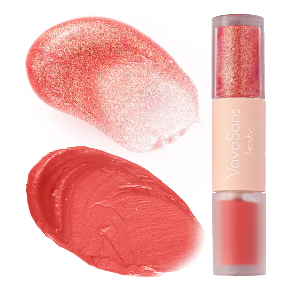 VavaSans Rose Pink Lip Plumper Gloss – Matte Lip Color, Glossy Shine, Long-Lasting