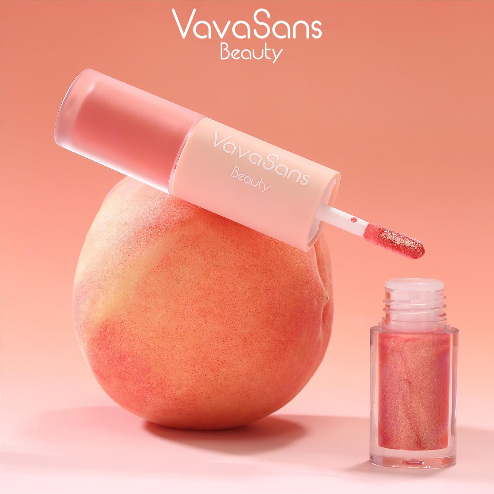VavaSans Rose Pink Lip Plumper Gloss – Matte Lip Color, Glossy Shine, Long-Lasting