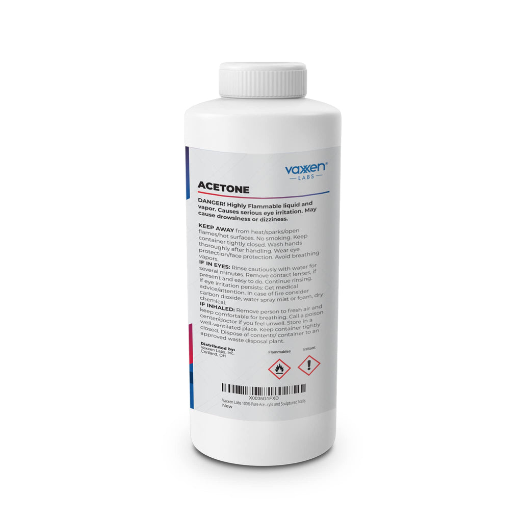Vaxxen Labs 100% Pure Acetone (16 Fl Oz) – Made in USA Nail Polish Remover