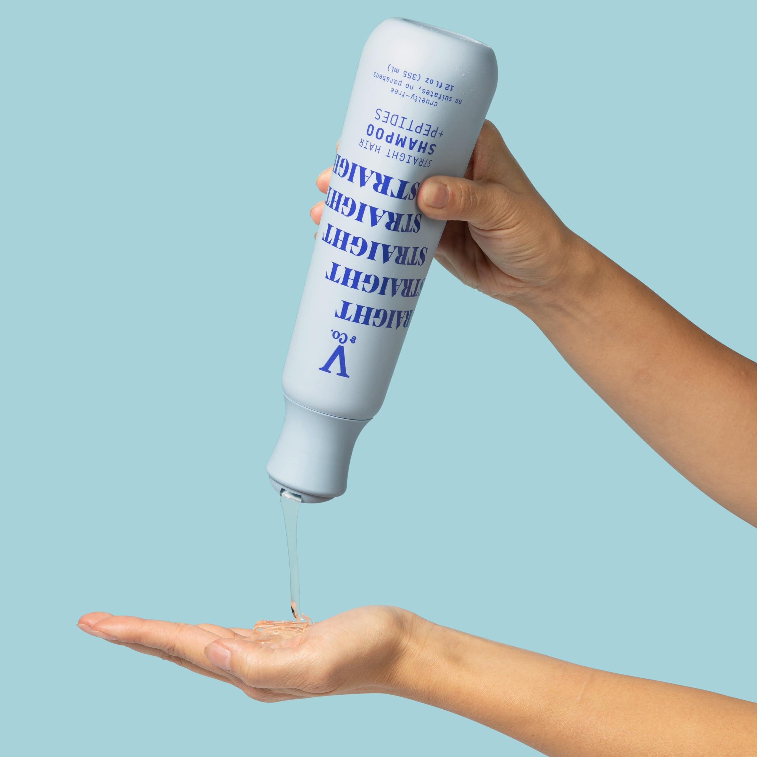 V&Co. Straight Hair Moisturizing Shampoo with Peptide Technology, 12 oz