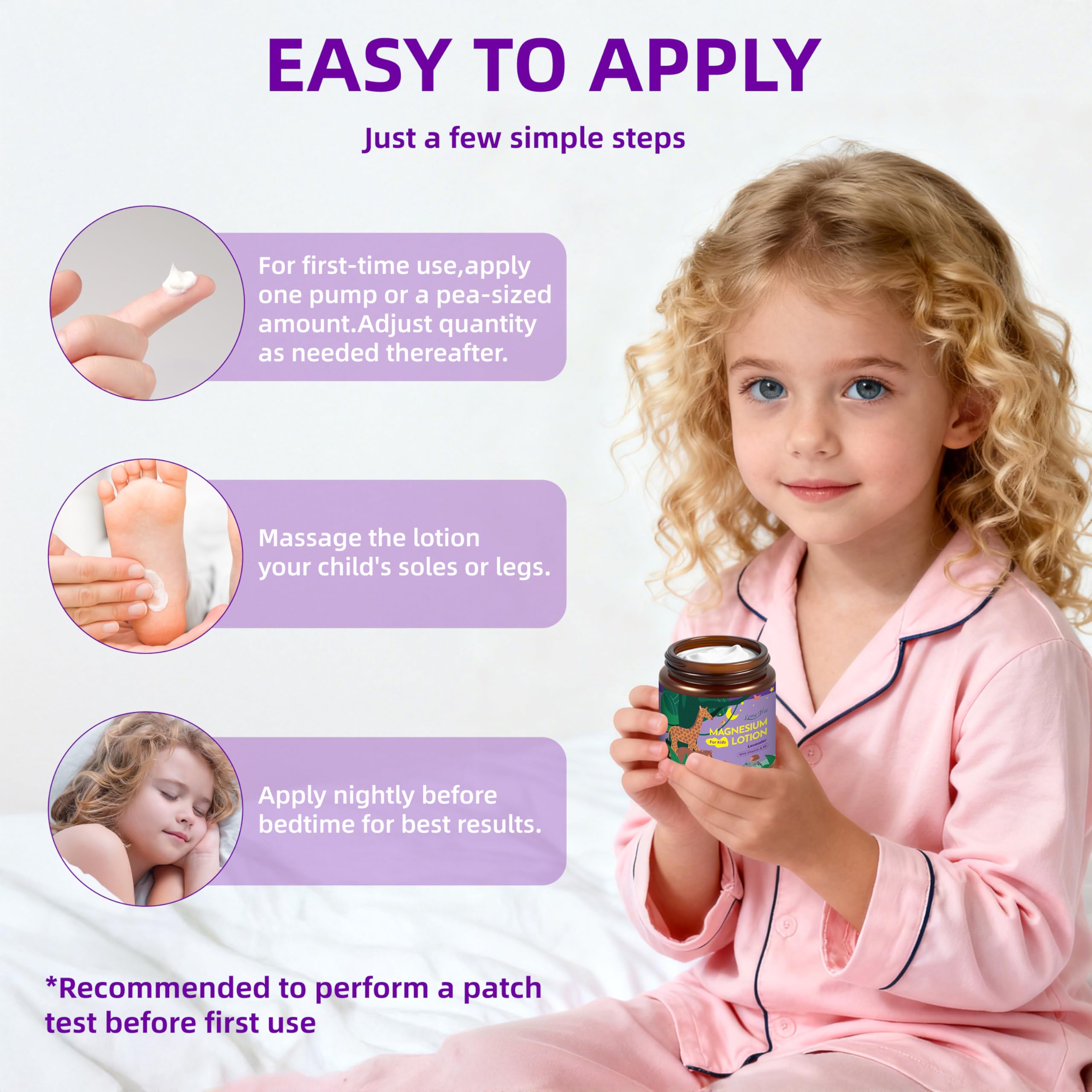 Veakson Magnesium Lotion for Kids & Babies – Lavender Sleep Support, 4 oz