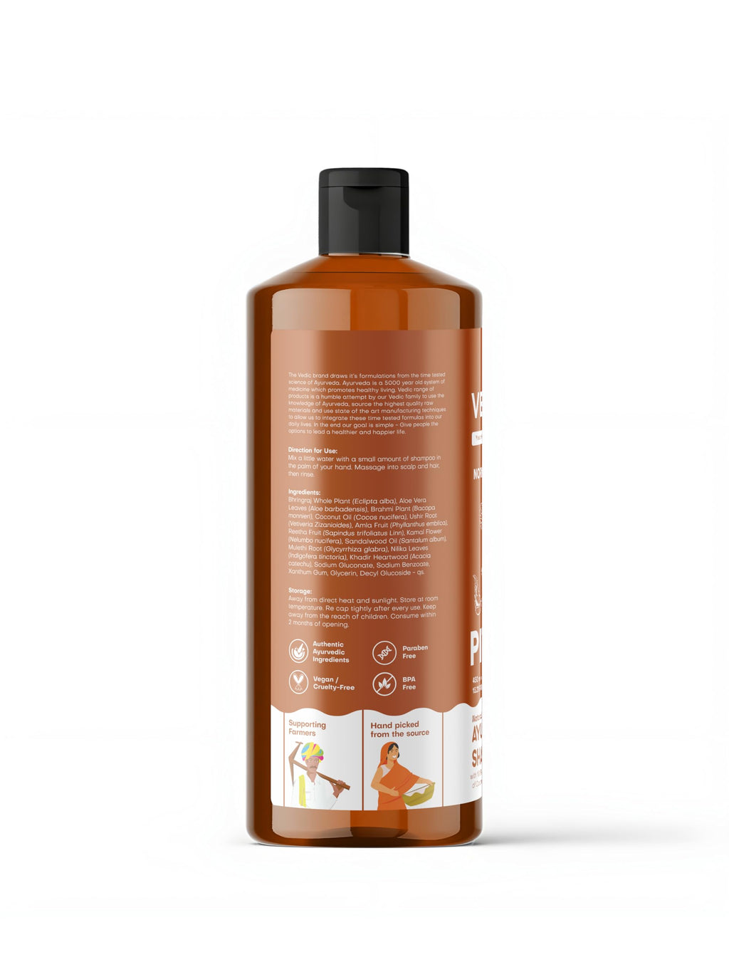 Vedic Juices Vedic Pitta Ayurvedic Shampoo for Normal Hair – 16.9 oz with Coconut & Sandalwood Oils