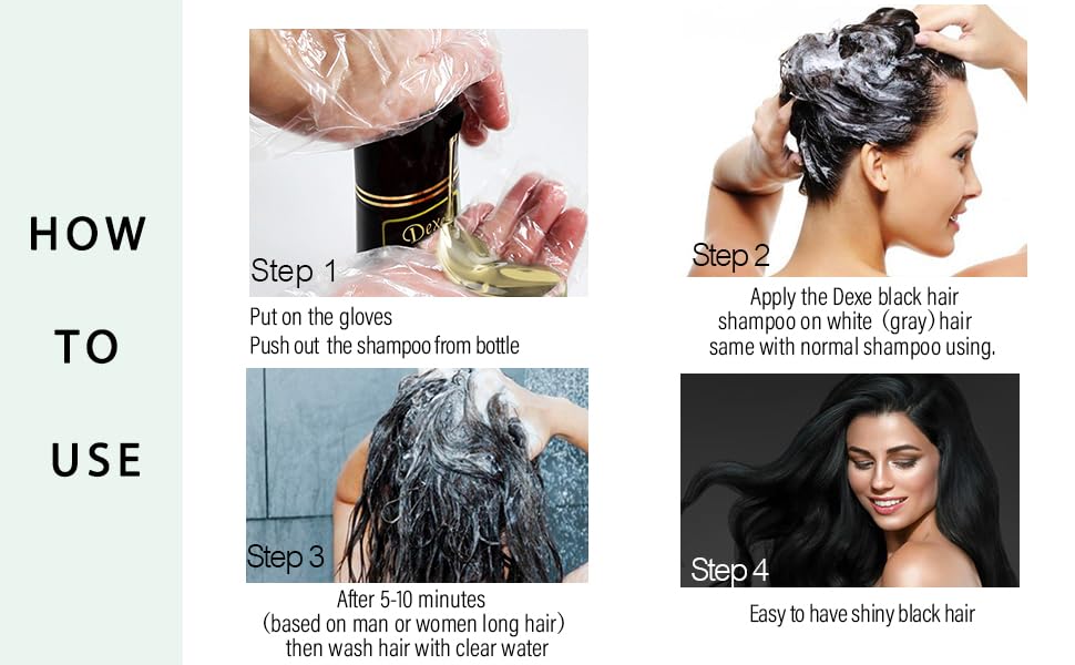 Vedora Instant Black Hair Shampoo 400ml – Semi-Permanent Black Dye