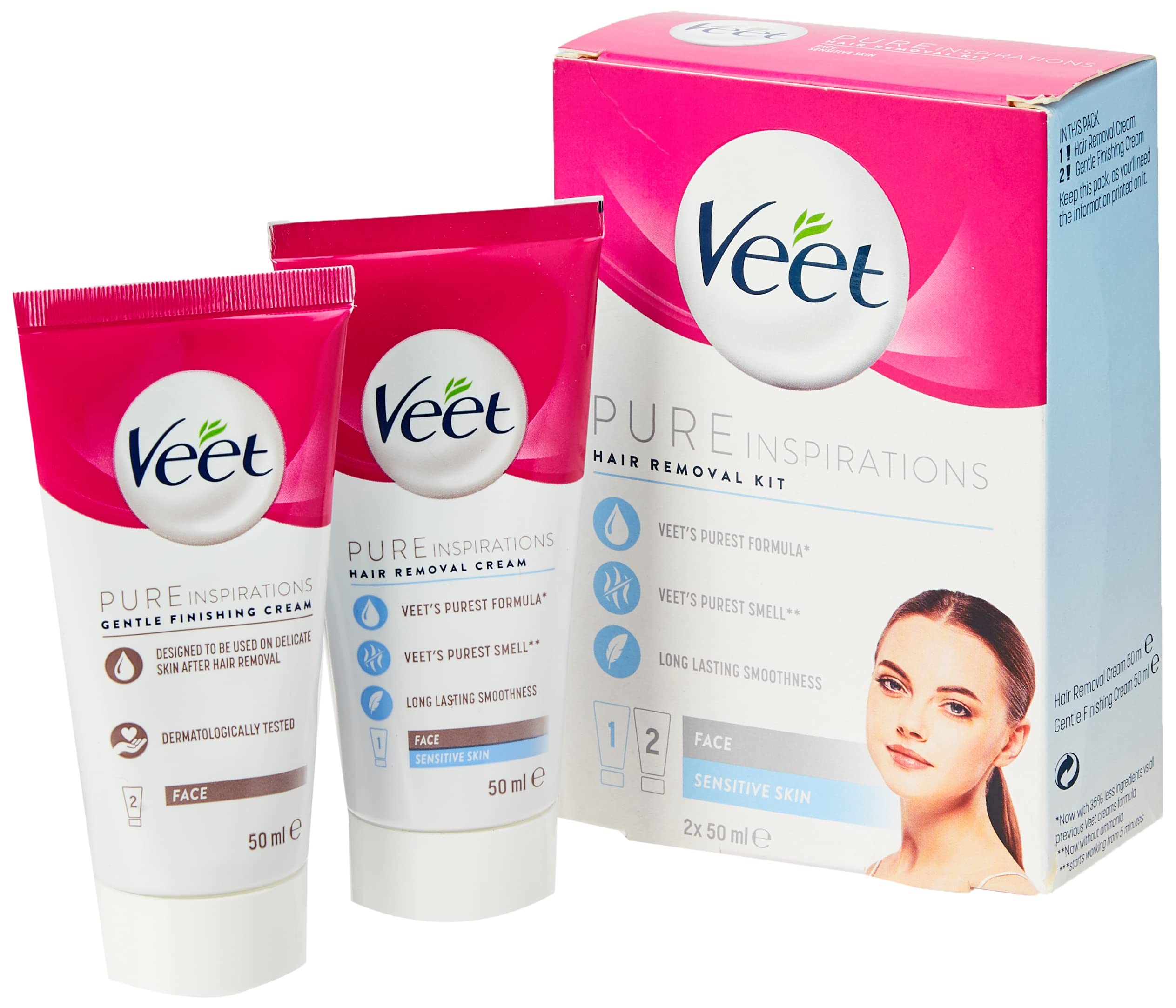 Veet Face Cream Kit Sensitive (2x50ml) – Up to 7 Days Smoothness