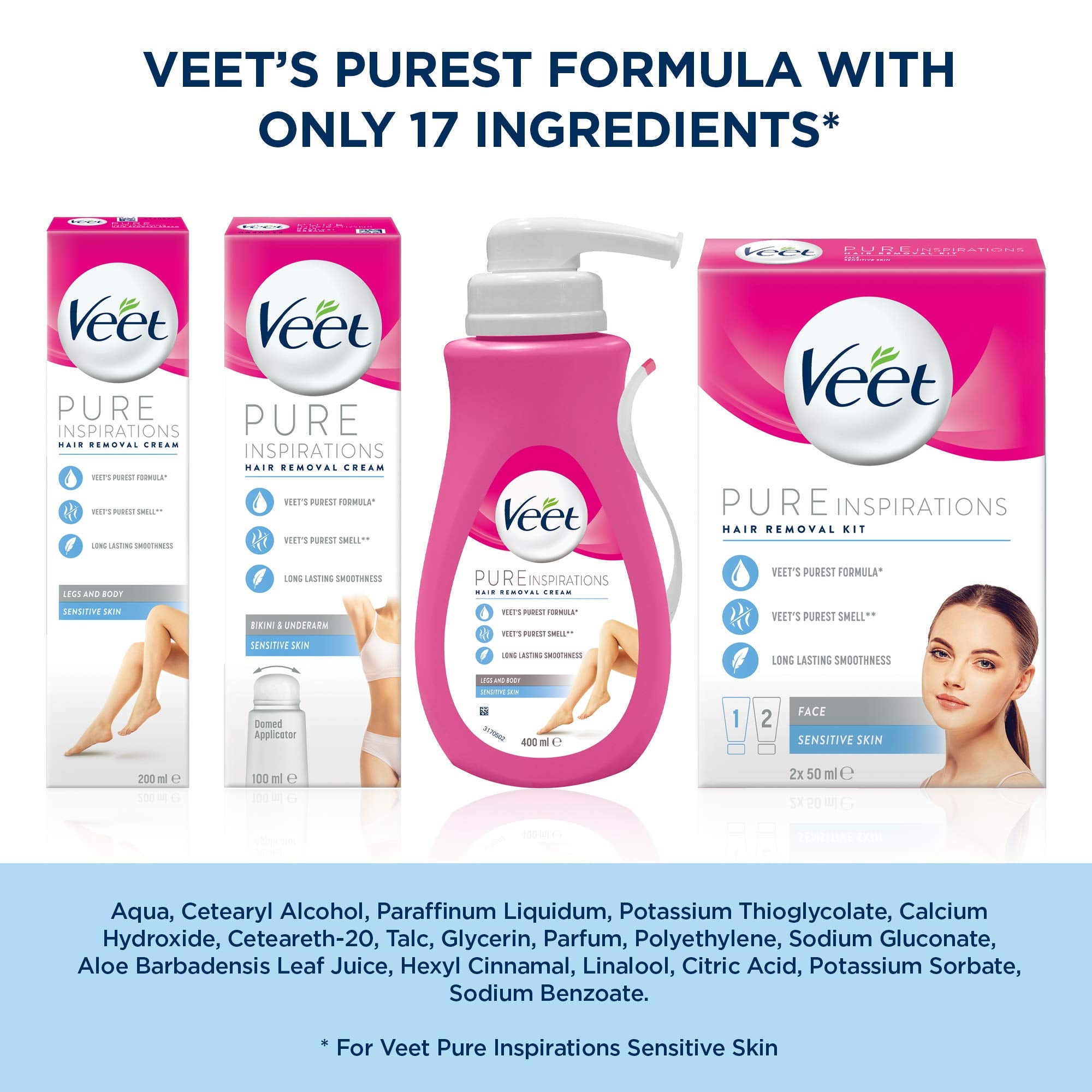 Veet Face Cream Kit Sensitive (2x50ml) – Up to 7 Days Smoothness