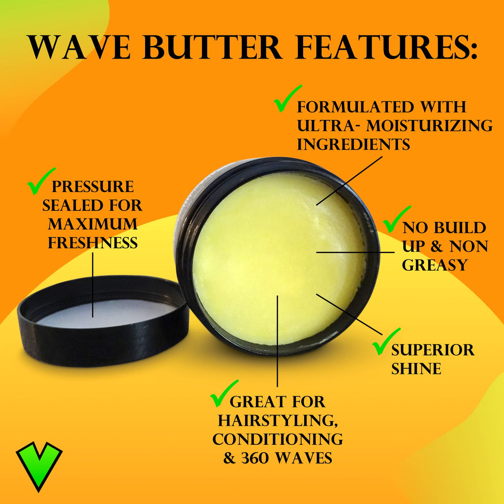 Veeta Superior Wave Grease - Maximum Shine, Non-Greasy Shea & Tangerine Wave Conditioner for Men (4 oz)