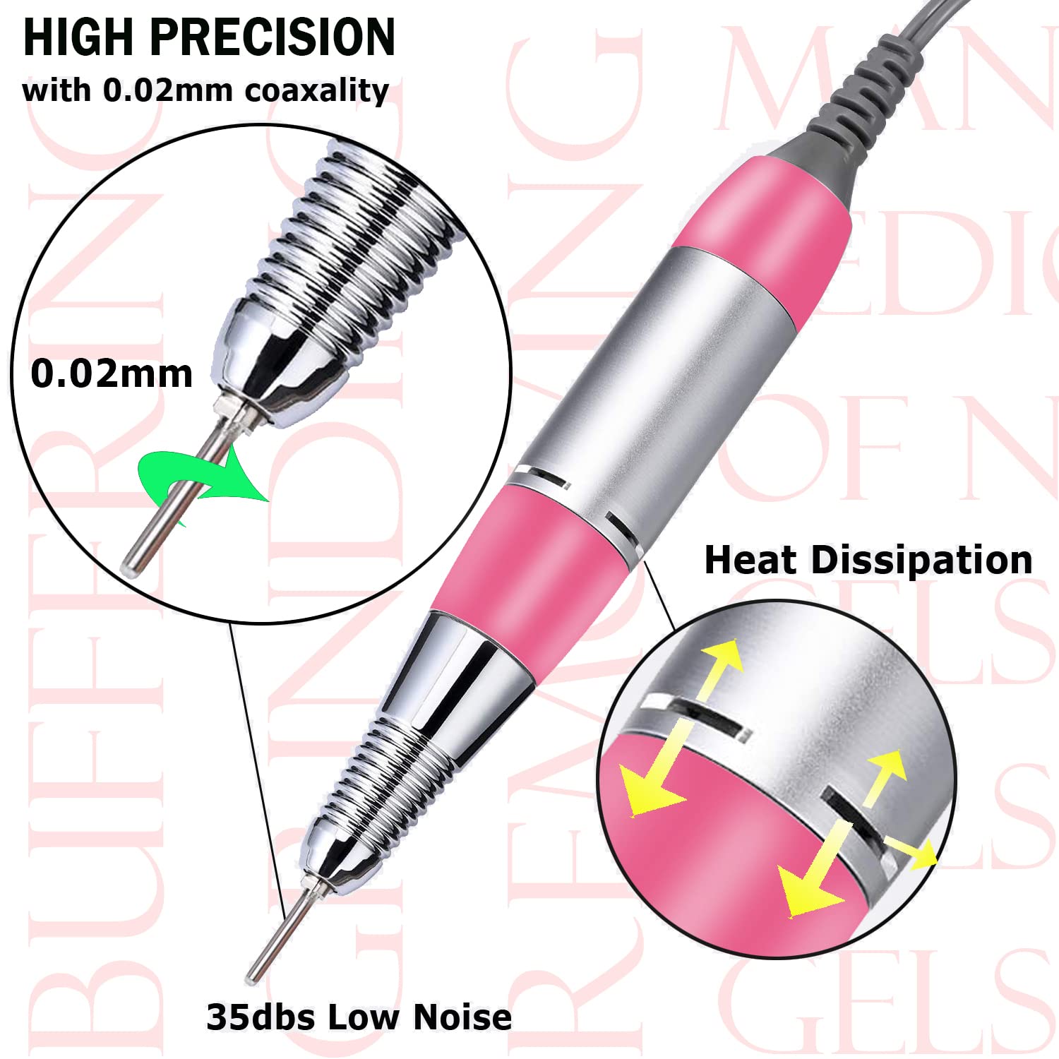 Véfaîî JD700 Nail Drill – Upgraded 30,000 RPM Electric Nail File for Acrylics