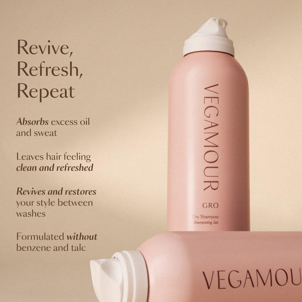 VEGAMOUR GRO Dry Shampoo - Volumizing, Benzene-Free, Citrus Scent | 3.95 oz