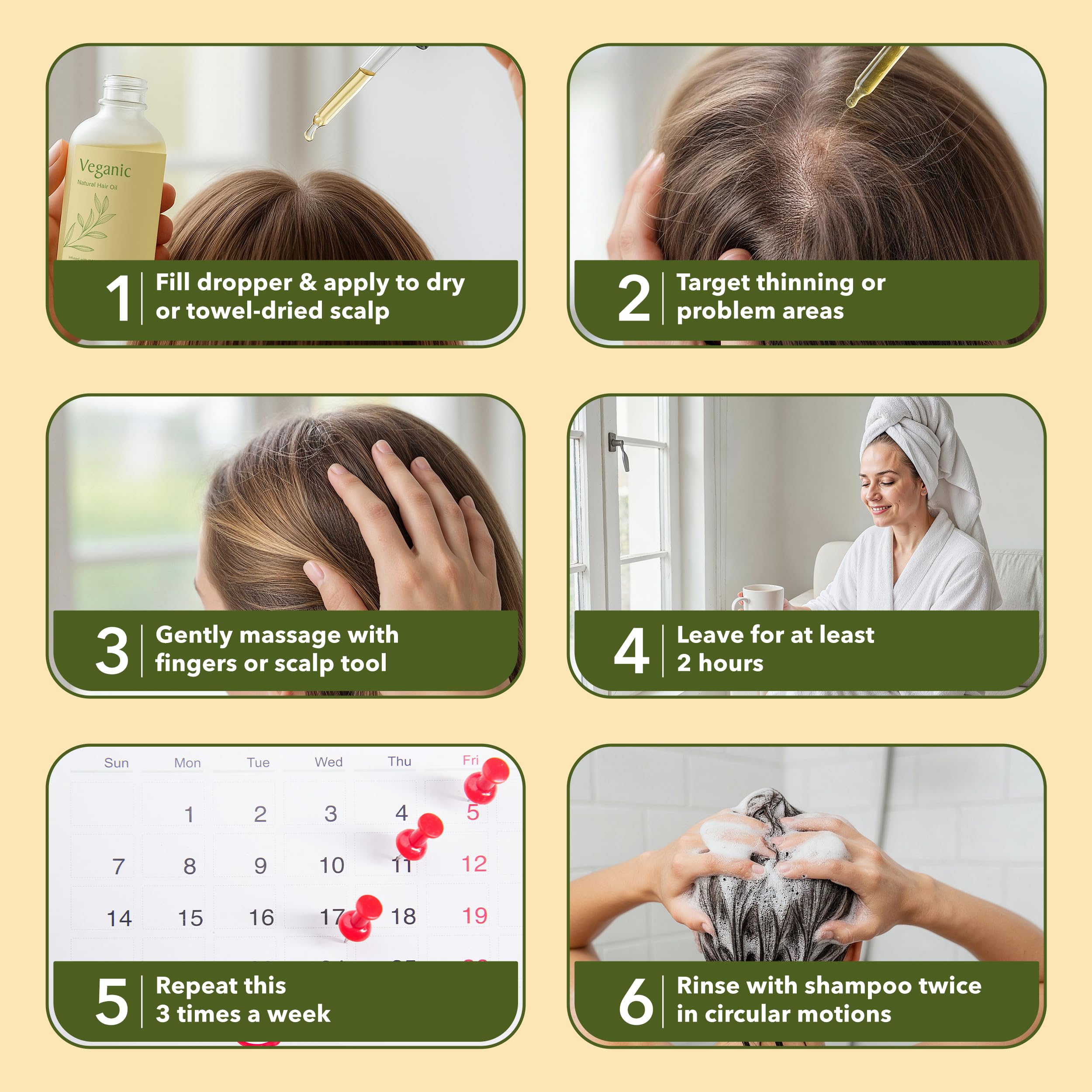 Veganic Hair Growth Oil for Women — 11 Botanicals, Non-GMO, 30-Day Supply