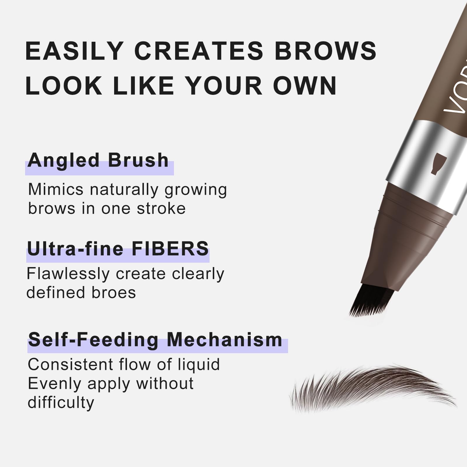 VEIAH Eyebrow Pen – Hair-Like Strokes, Waterproof & Long-Lasting (Brown)