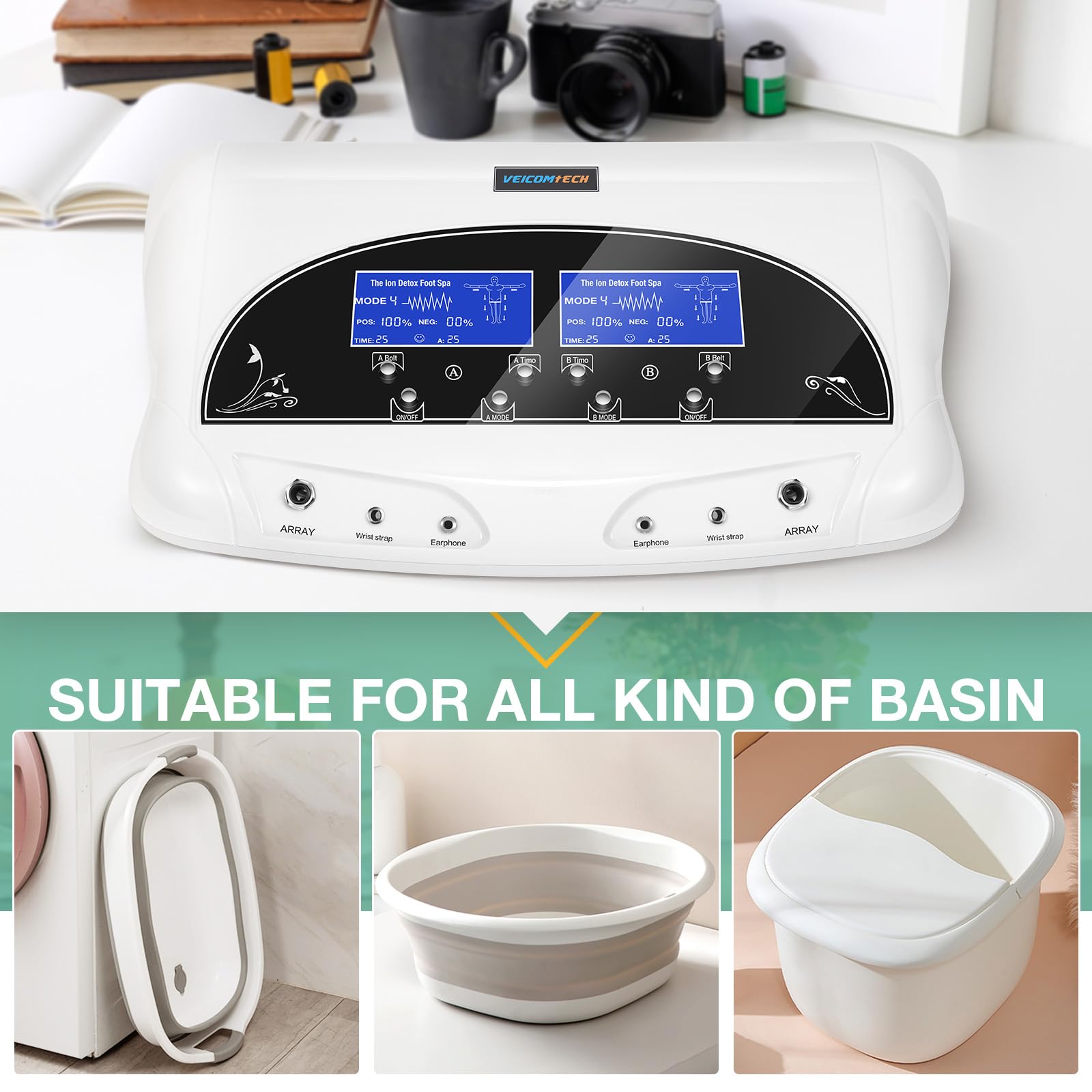 Veicomtech Dual Ionic Foot Bath Detox Machine – Pro Spa System