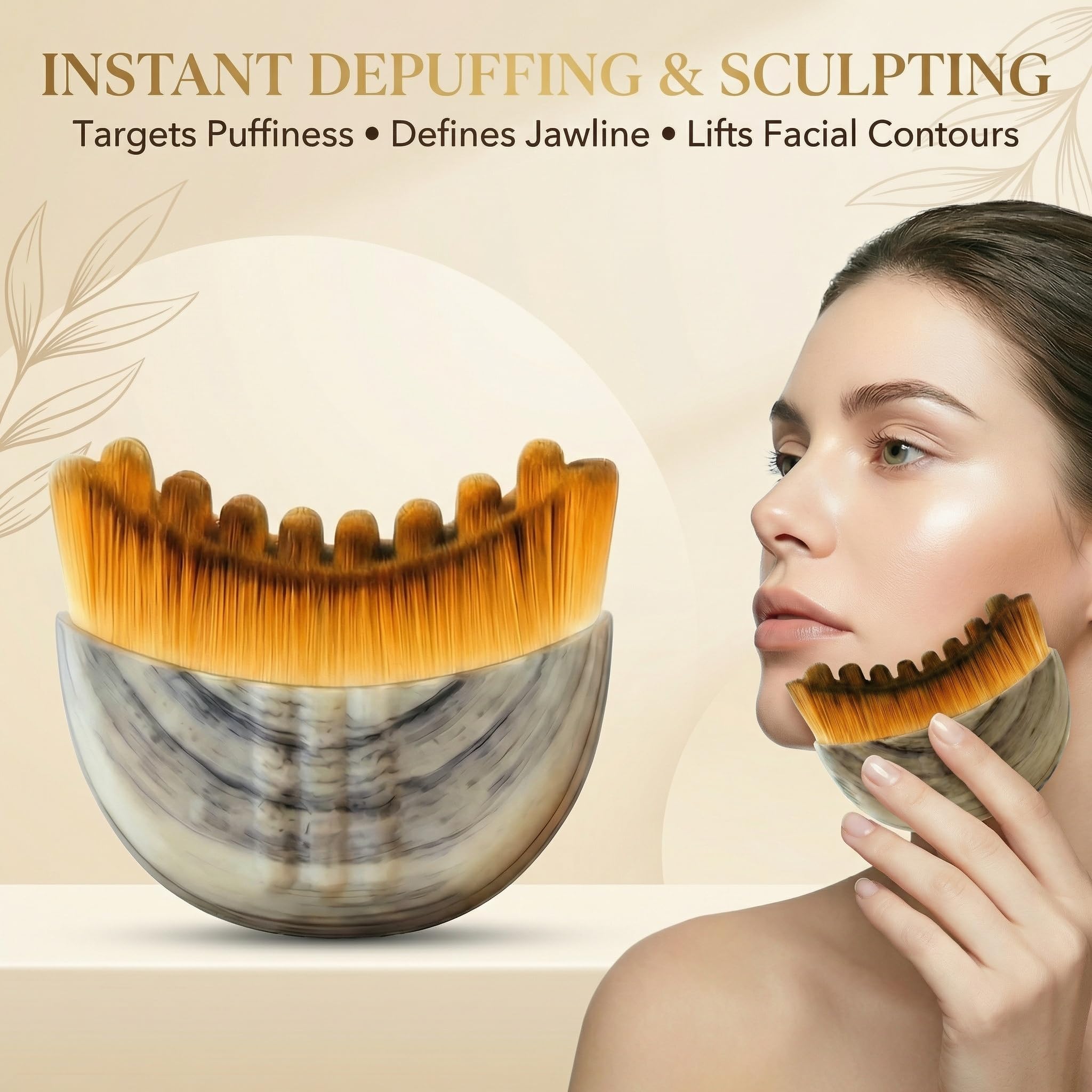 VEKDERTAGE Lymphatic Contour Face Brush — Sculpt, De-Puff & Glow
