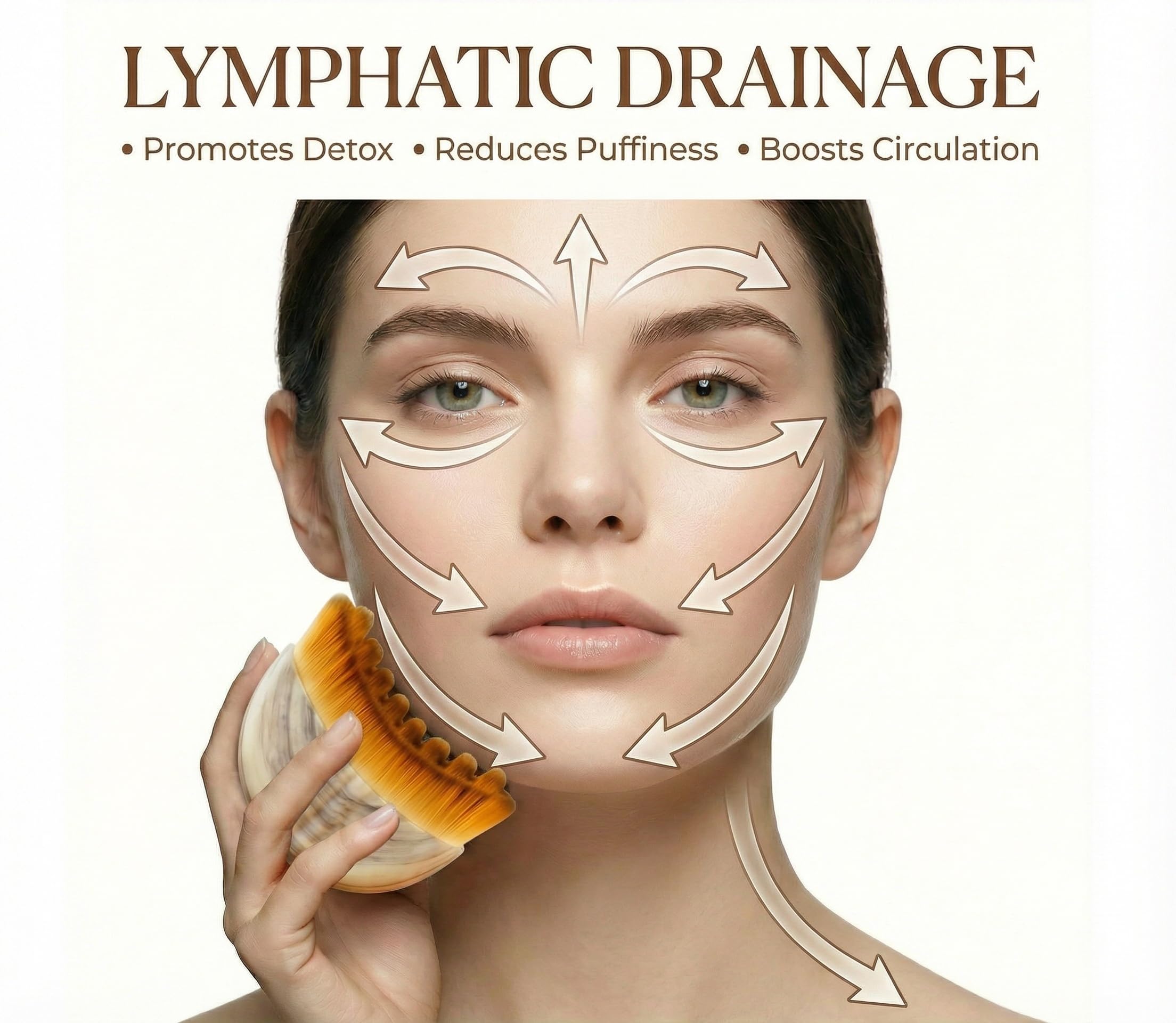 VEKDERTAGE Lymphatic Contour Face Brush — Sculpt, De-Puff & Glow