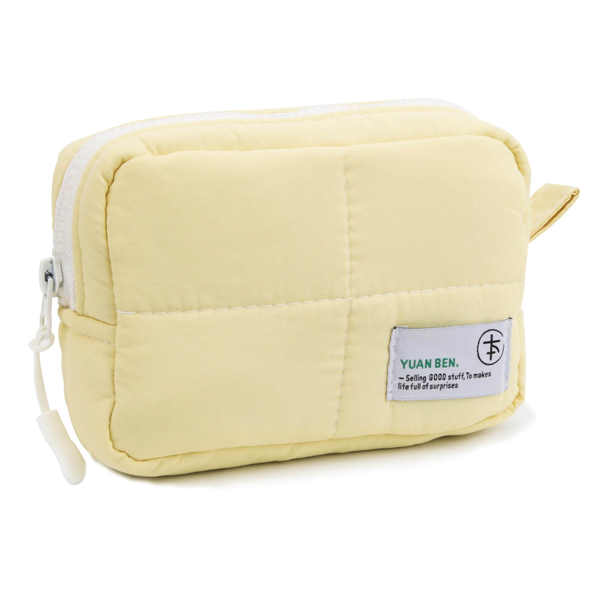 Veki Puffy Makeup Bag Small Yellow – Travel Cosmetic Organizer