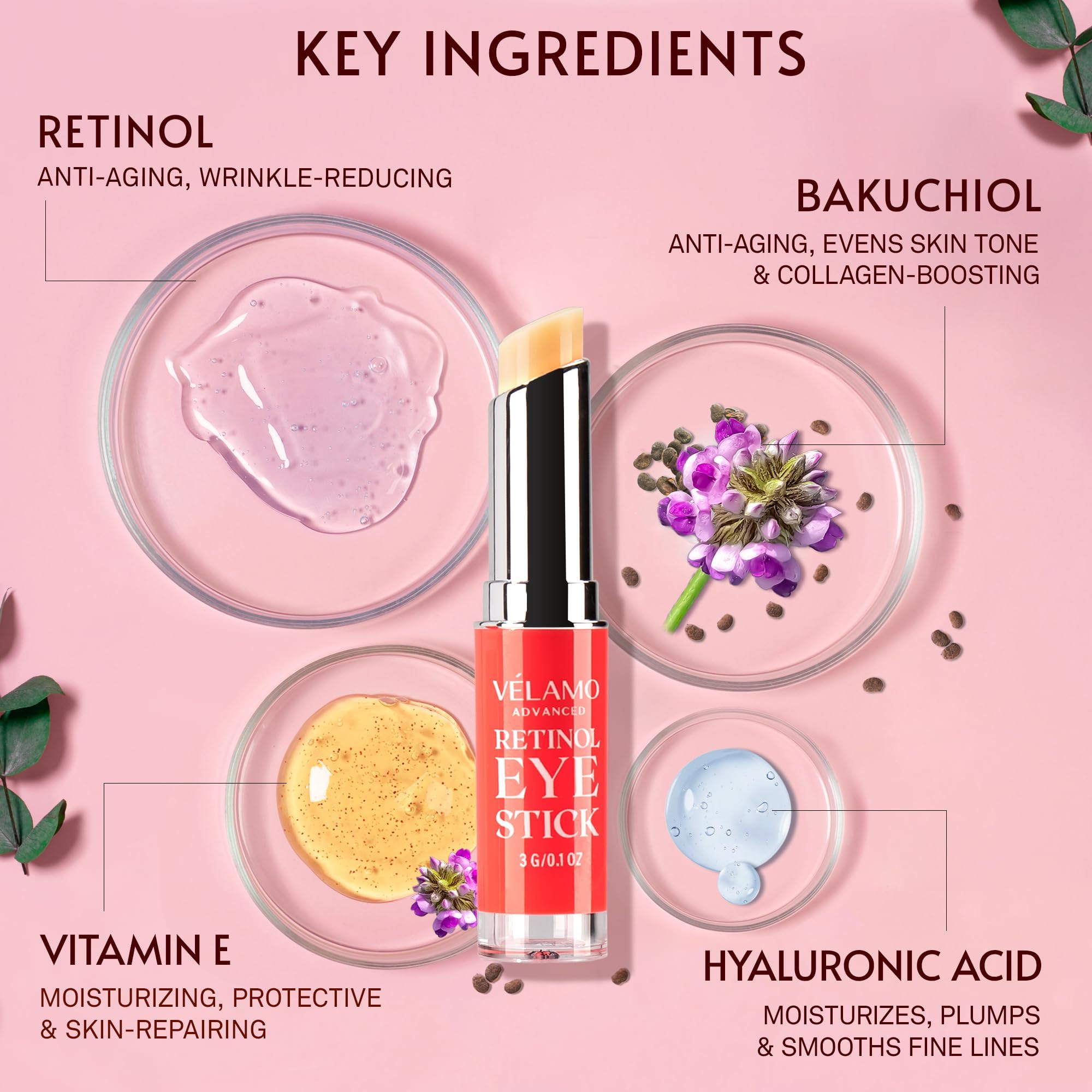 VELAMO ADVANCED Retinol Eye Stick – Renewing & Firming Under-Eye Balm, 2-Pack, Travel-Ready