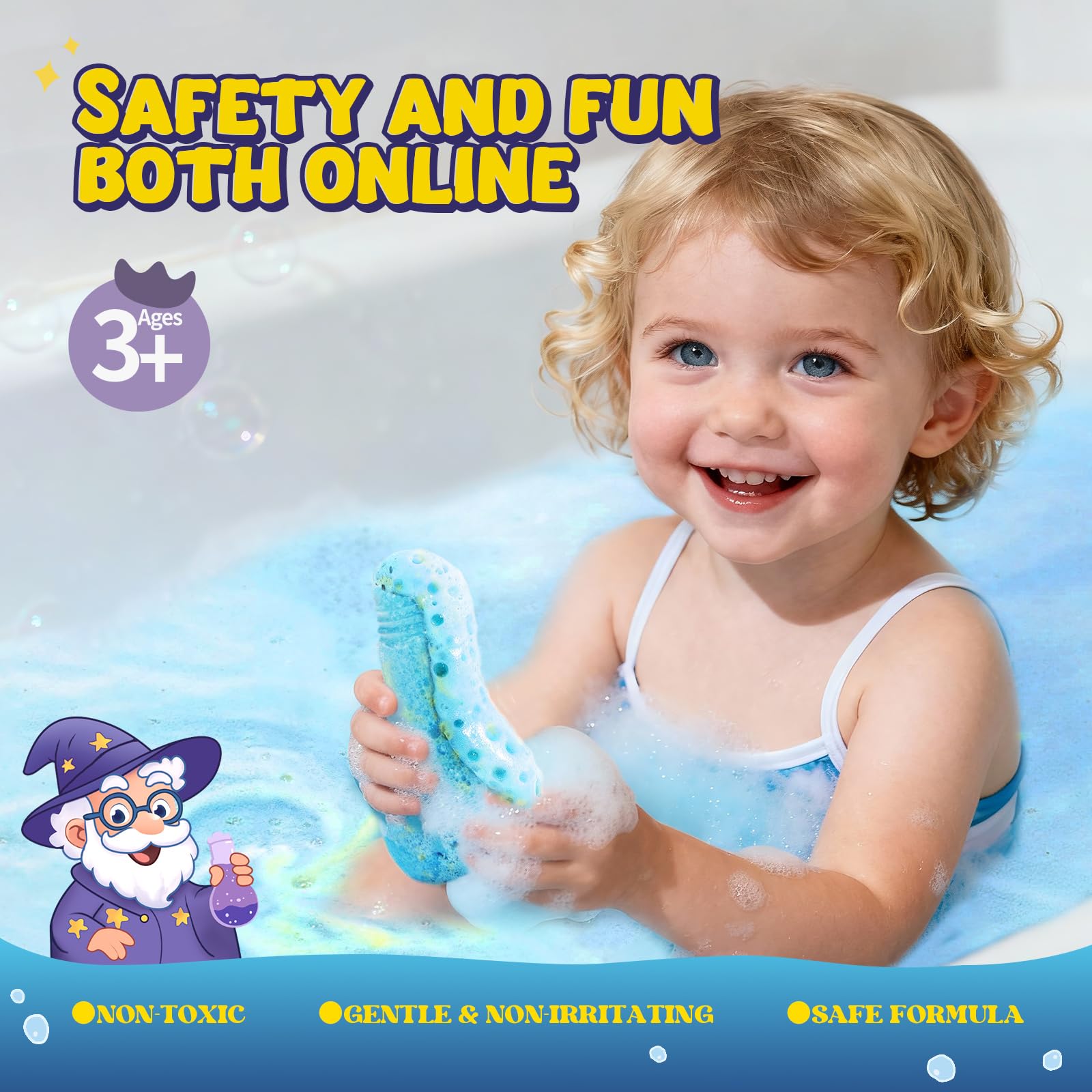 Velanora 6 Pack Bath Potions Kit for Kids - Interactive Color-Mixing Bath Bombs (Ages 3+)
