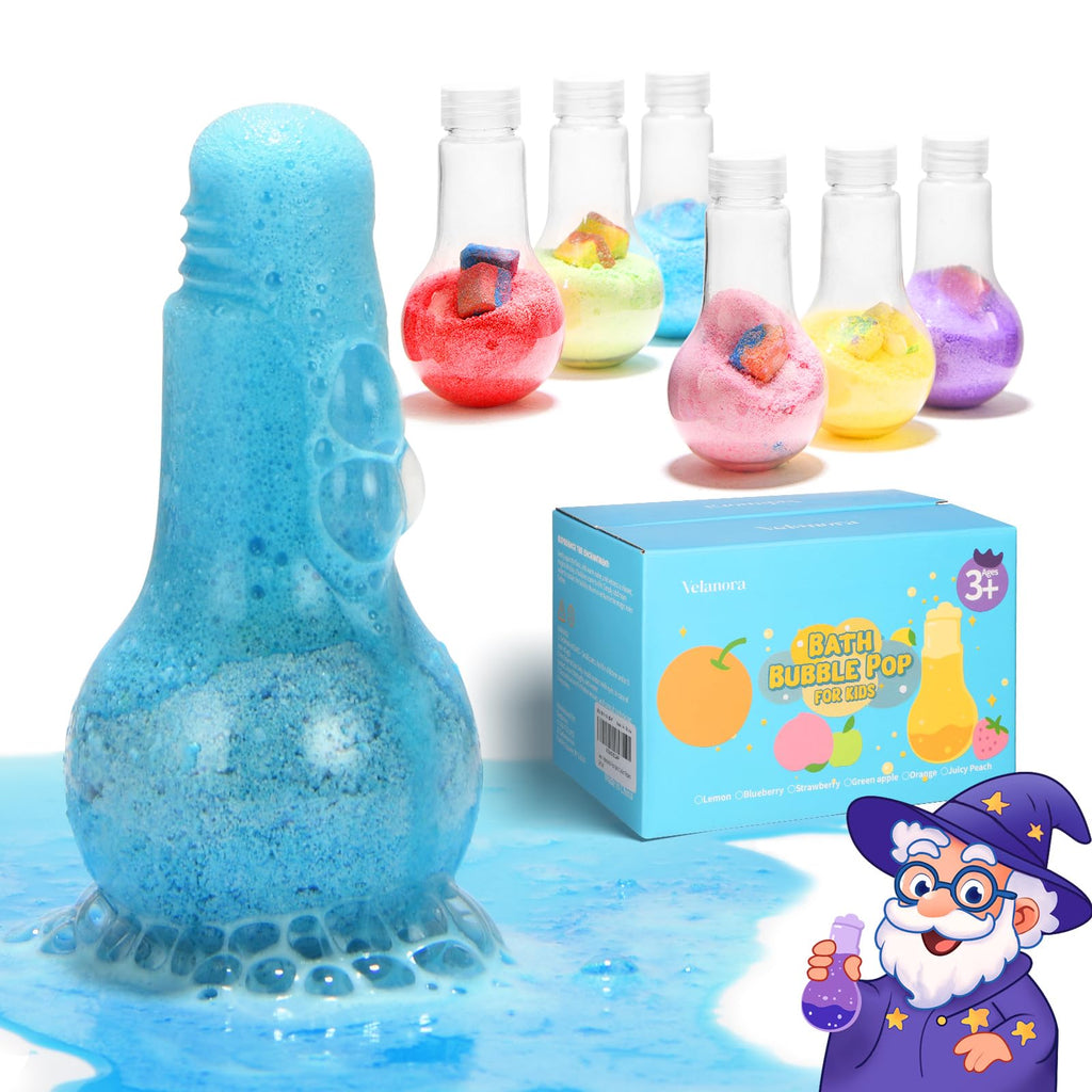 Velanora 6 Pack Bath Potions Kit for Kids - Interactive Color-Mixing Bath Bombs (Ages 3+)