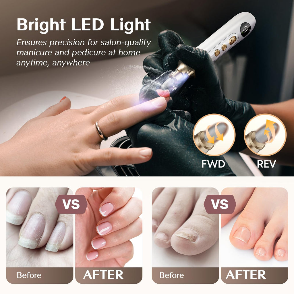 Velnail Cordless Nail Drill Kit – 15-Speed Brushless Nail File