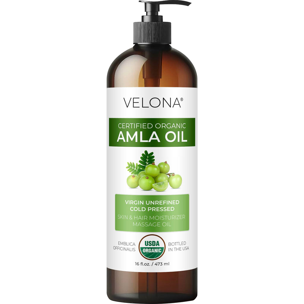 Velona Amla Oil USDA Organic - 16 Fl Oz | 100% Pure, Extra Virgin Cold-Pressed Carrier Oil