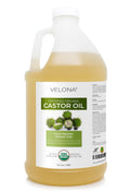 Velona USDA Organic Castor Oil 64 oz – Cold-Pressed, Hexane-Free, USP Grade | For Hair, Eyelashes, Brows