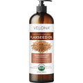 Velona USDA Organic Flaxseed Oil - 16oz, 100% Pure & Natural Carrier Oil, Unrefined & Cold-Pressed