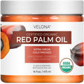 Velona USDA Organic Red Palm Oil 16oz – Extra Virgin, Cold-Pressed for Cooking & Skincare