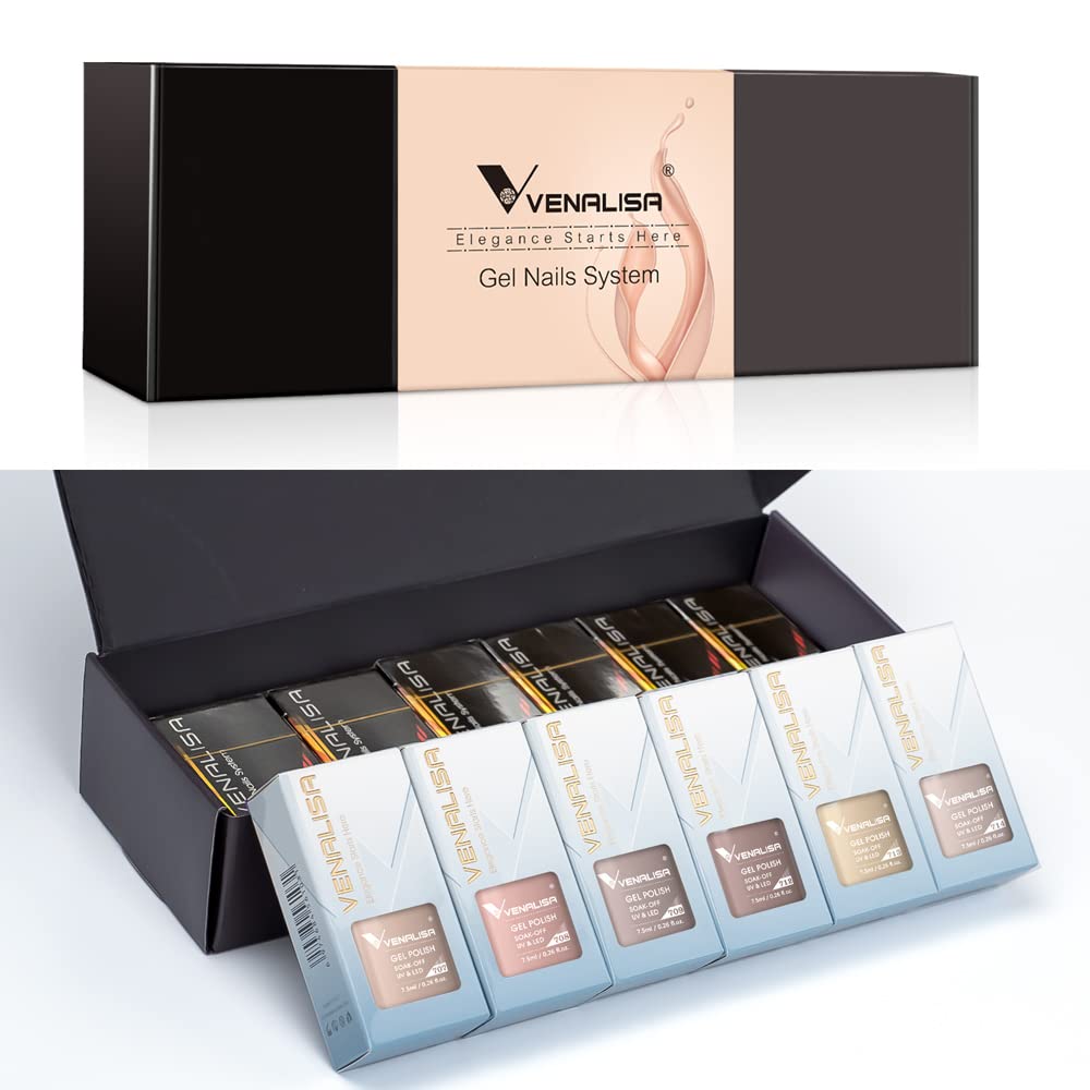 VENALISA Gel Nail Polish Set — 12×7.5ml Nude & Pink Shades for All Seasons