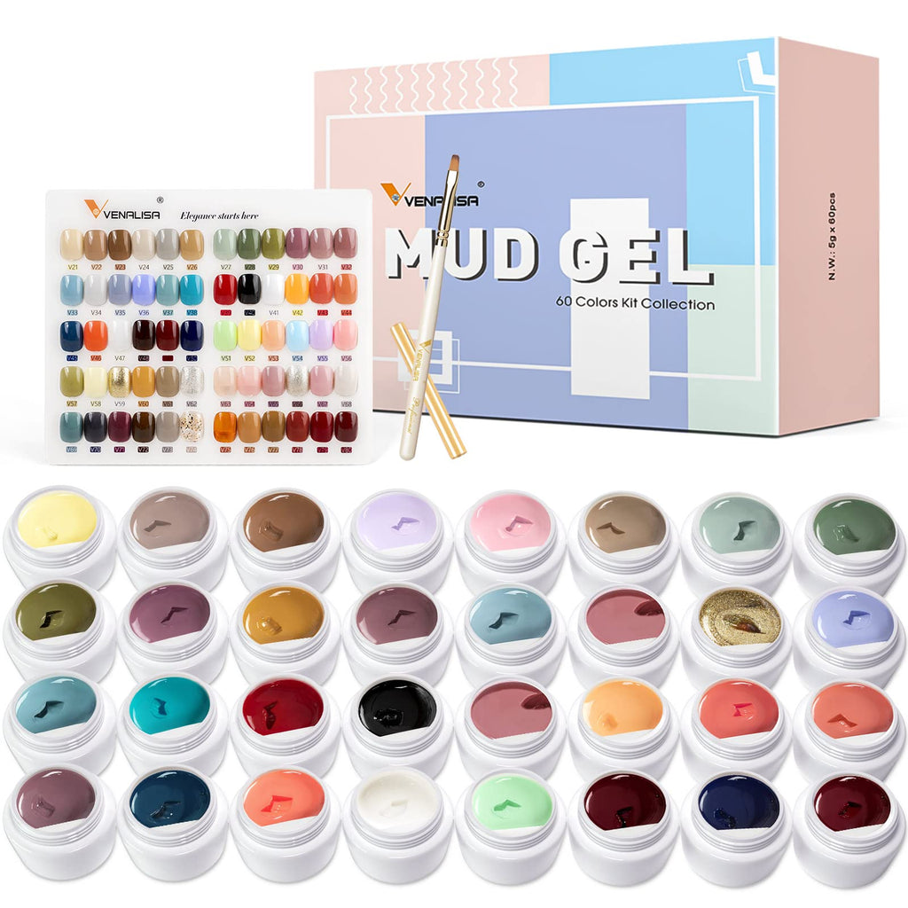 VENALISA 60 Colors Gel Nail Kit – Painting, Coloring & Nail Art Starter Set