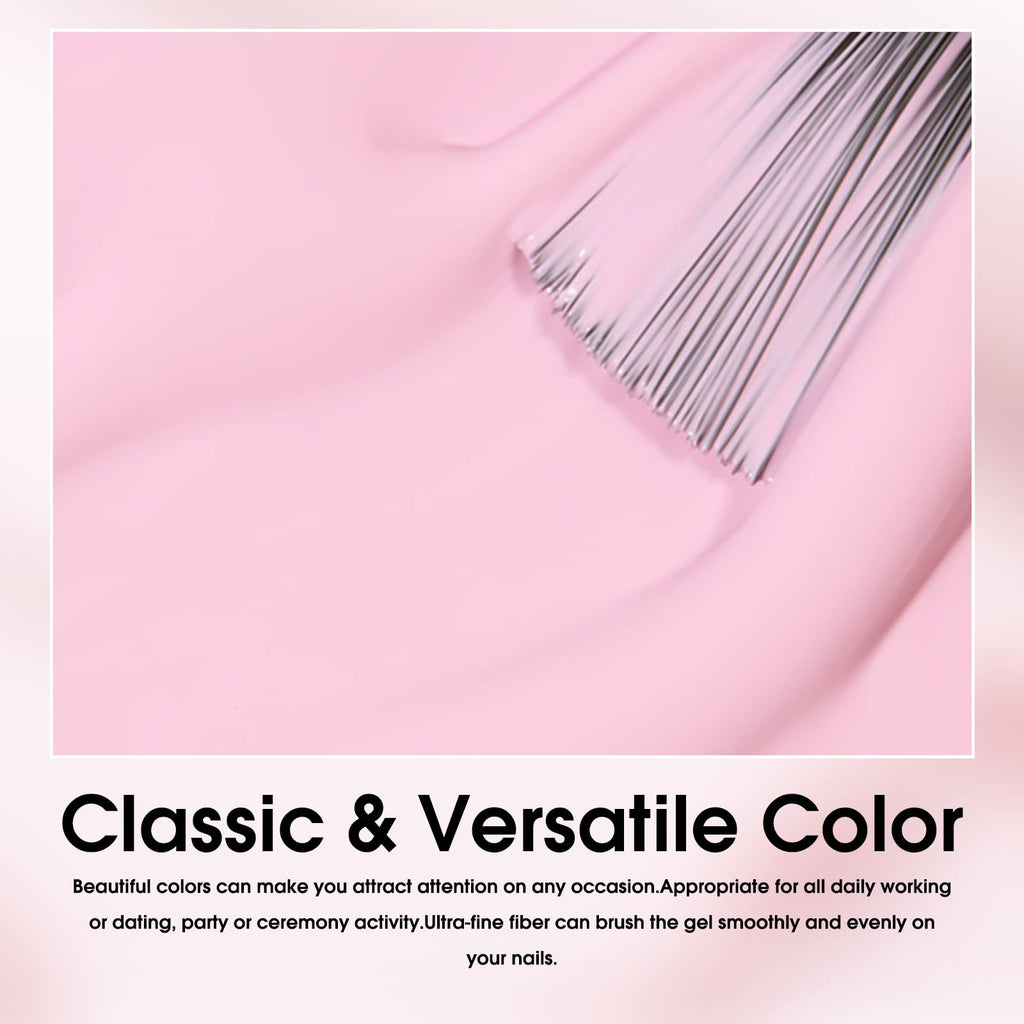 V VENALISA Hema-Free Pink Gel Nail Polish Set – 6 Nude Pink Colors, Soak-Off Gel Kit, LED Lamp for At-Home Manicure