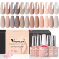 VENALISA Gel Nail Polish Set — 12×7.5ml Nude & Pink Shades for All Seasons