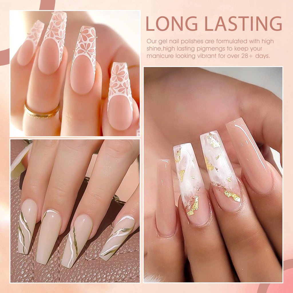 VENALISA Gel Nail Polish Set — 12×7.5ml Nude & Pink Shades for All Seasons