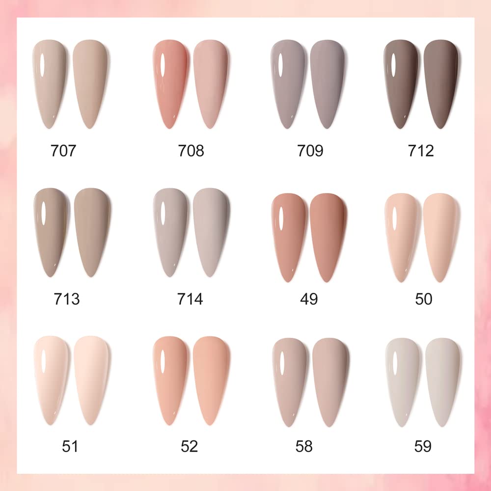 VENALISA Gel Nail Polish Set — 12×7.5ml Nude & Pink Shades for All Seasons