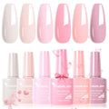 V VENALISA Hema-Free Pink Gel Nail Polish Set – 6 Nude Pink Colors, Soak-Off Gel Kit, LED Lamp for At-Home Manicure